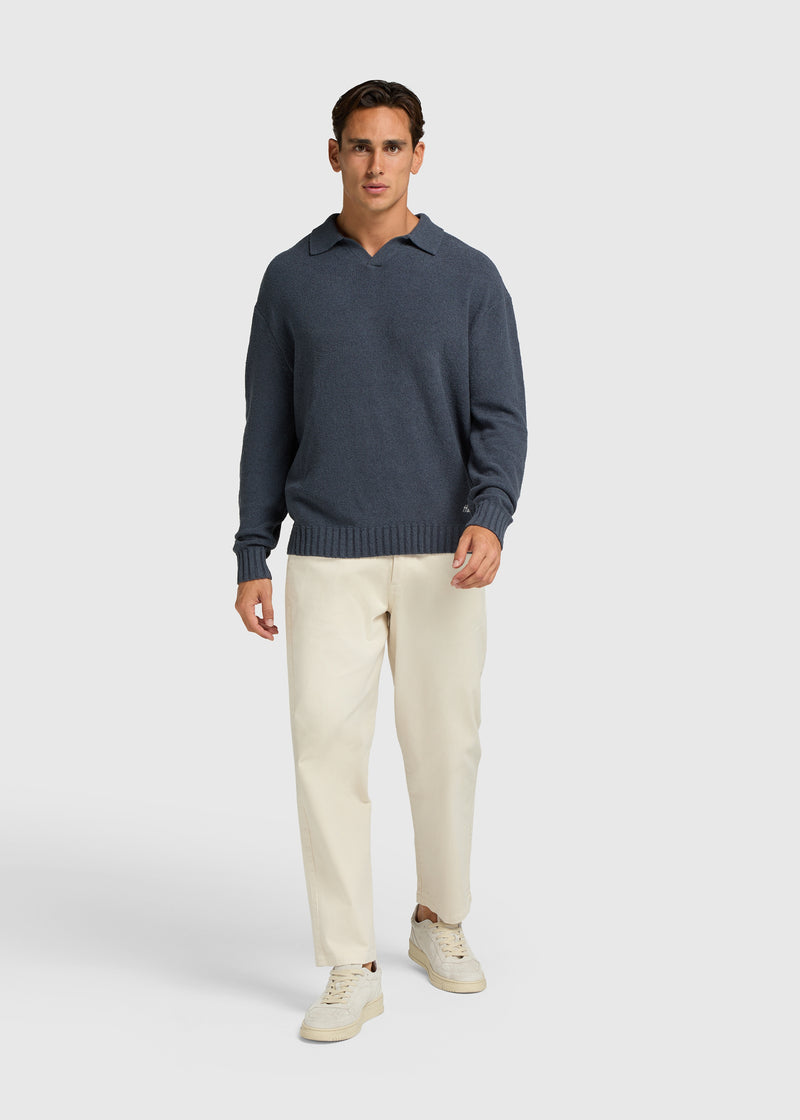 Loop Knit Polo - Ombre Blue