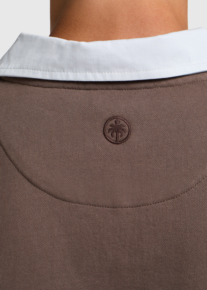 Raw Edge Big Stripe Polo - Light Blue