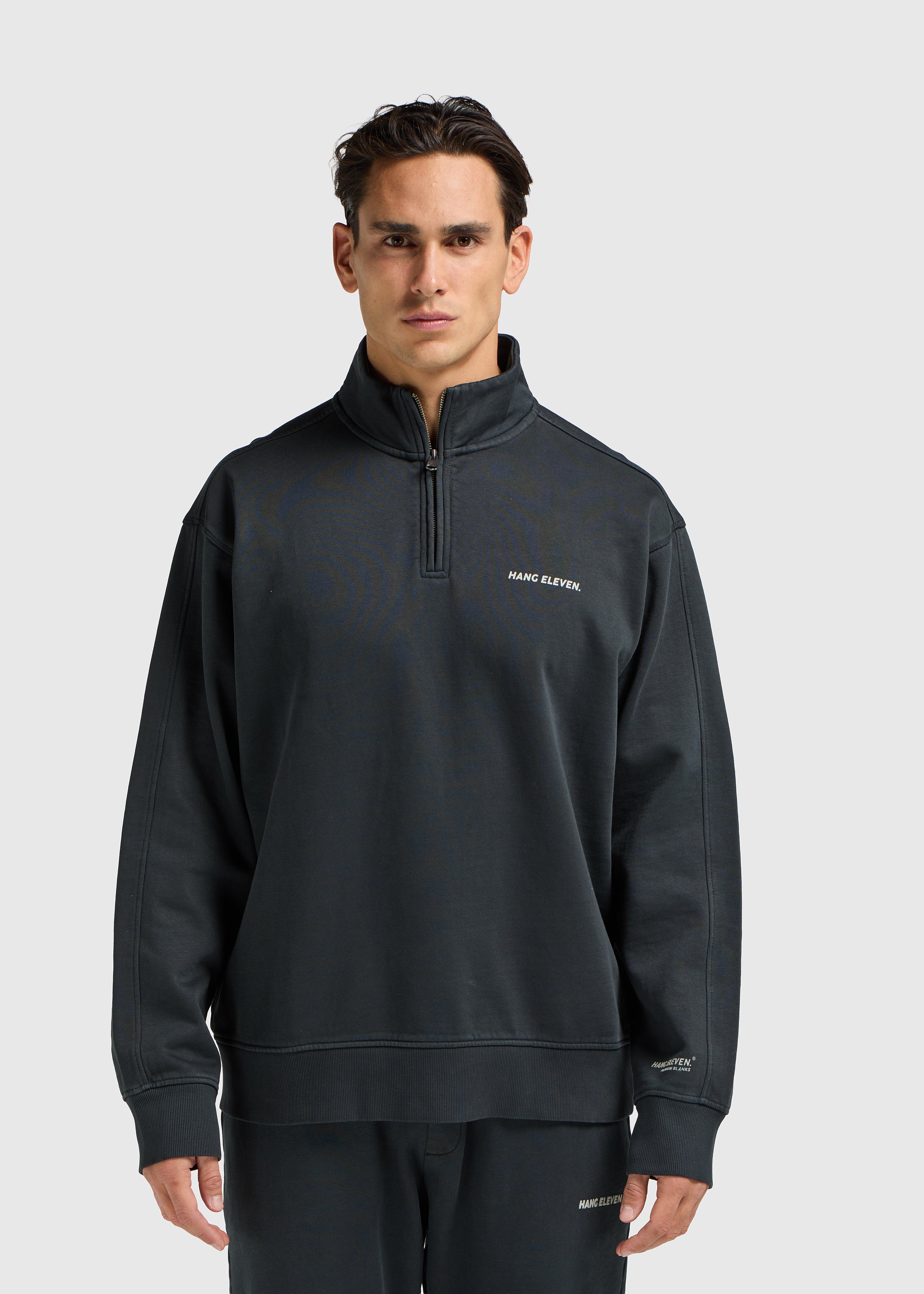 Haut Premium Blanks demi-zip - Délavé à l'acide