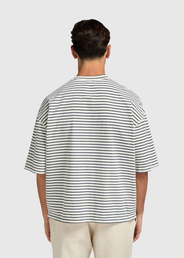 Boxy Stripe Tee - Ombre Blue