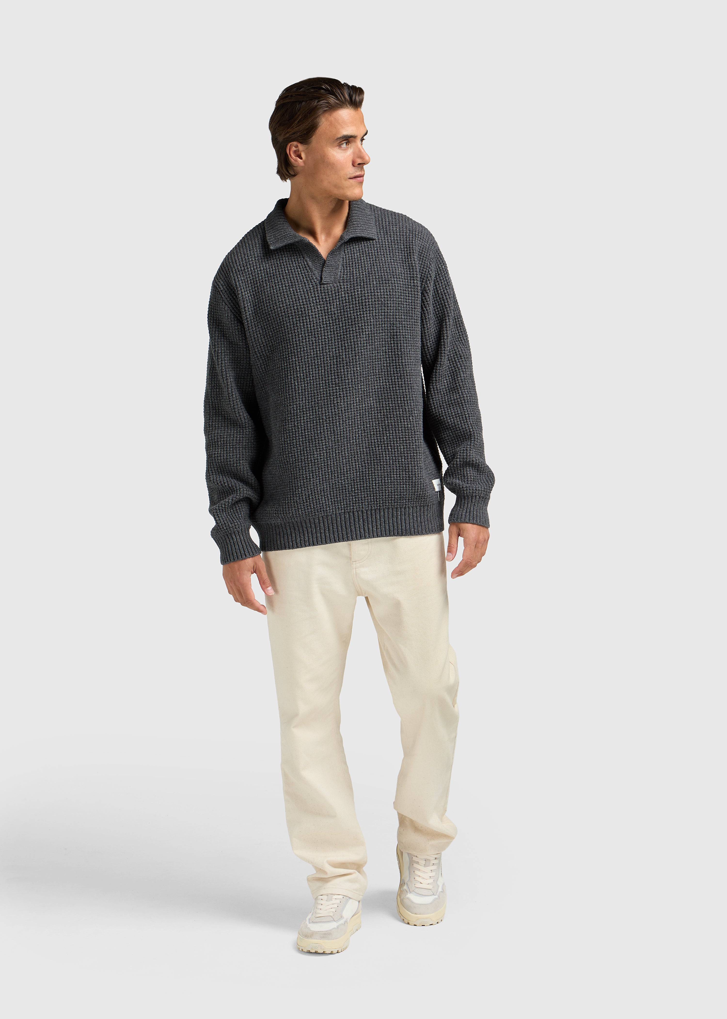 Riva Waffle Polo - Anthracite