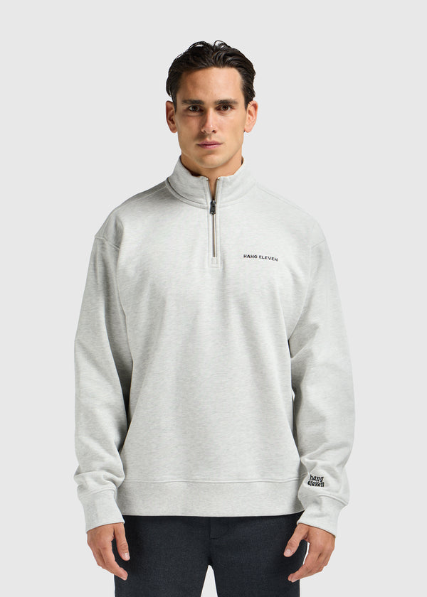 Half Zip Sweater - Grey Melee