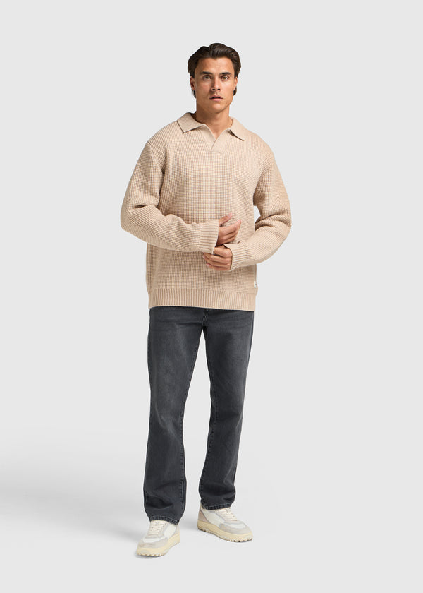 Riva Waffle Polo - Dark Sand