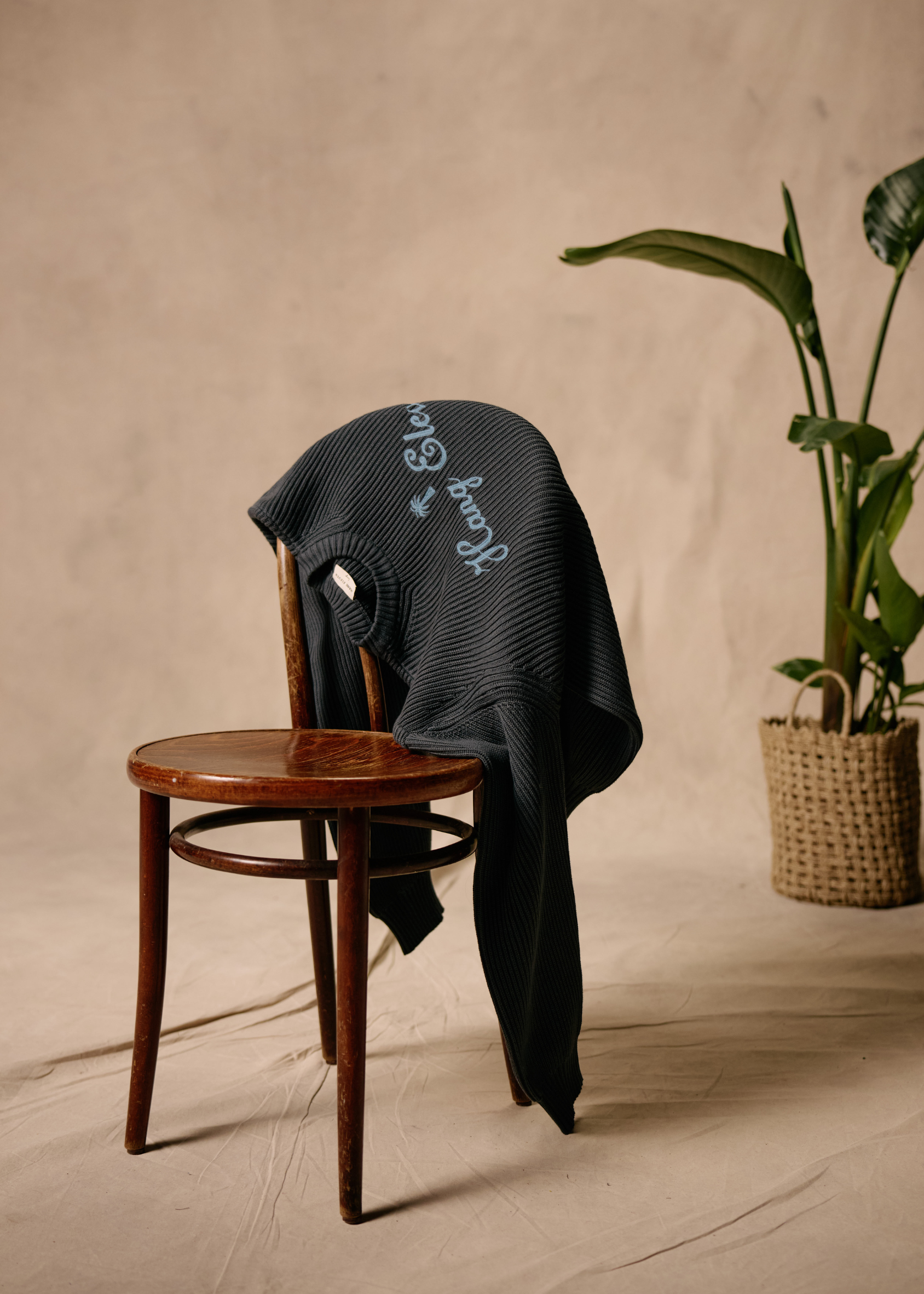 Palm Logo Knit Crewneck - Mid Blue