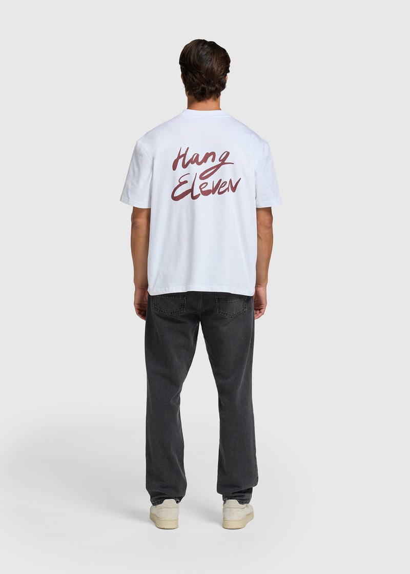 Brush Script Tee - White
