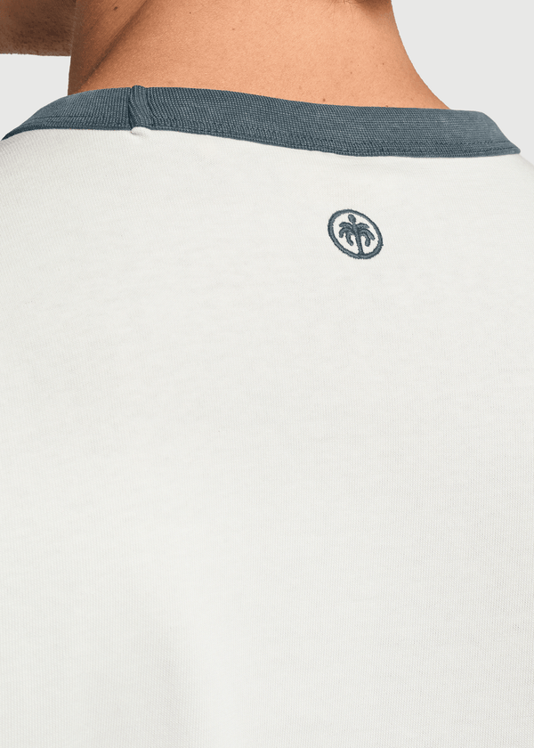 Washed Collar Tee - Navy Blue