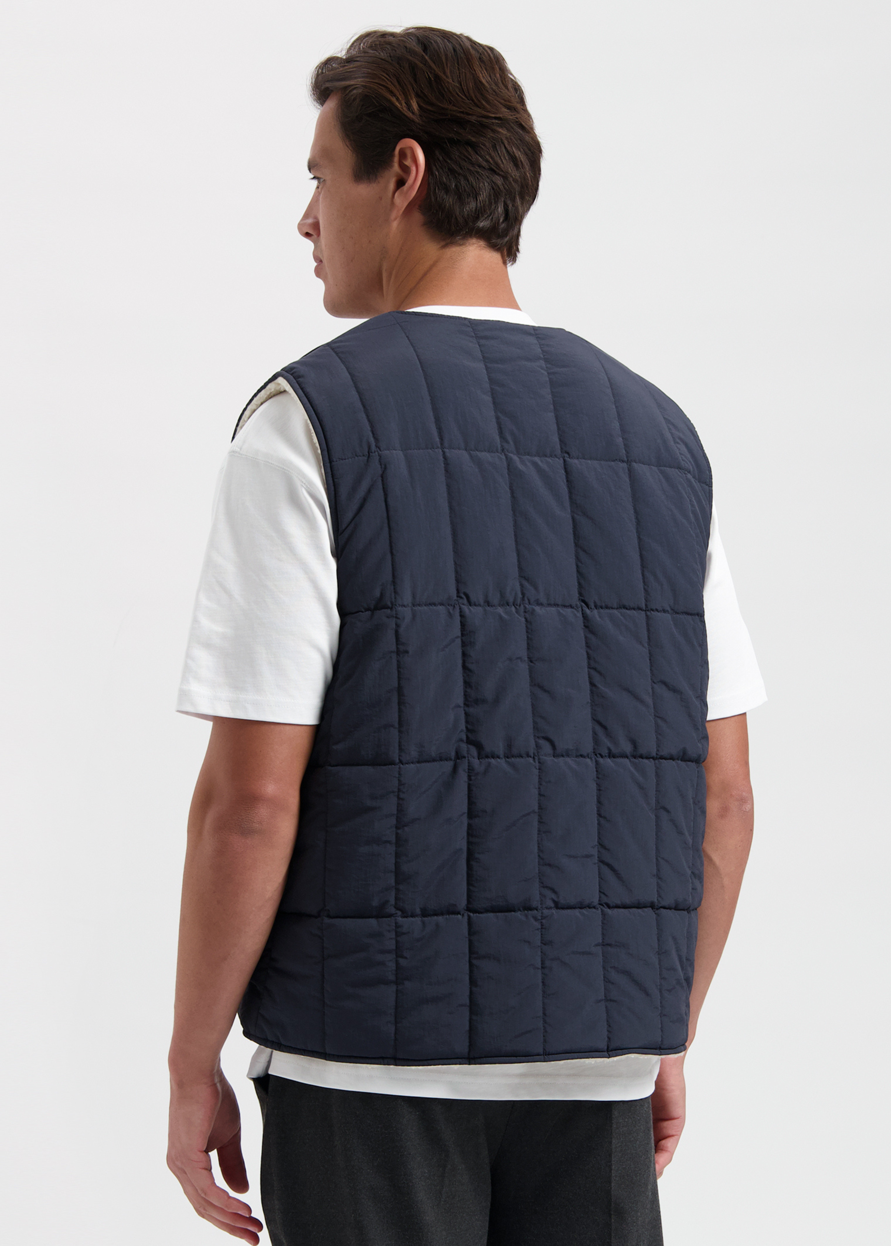 Reversible Teddy Vest - Navy Blue