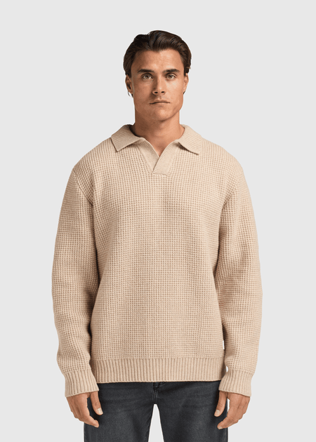 Riva Waffelpolo - Dunkler Sand