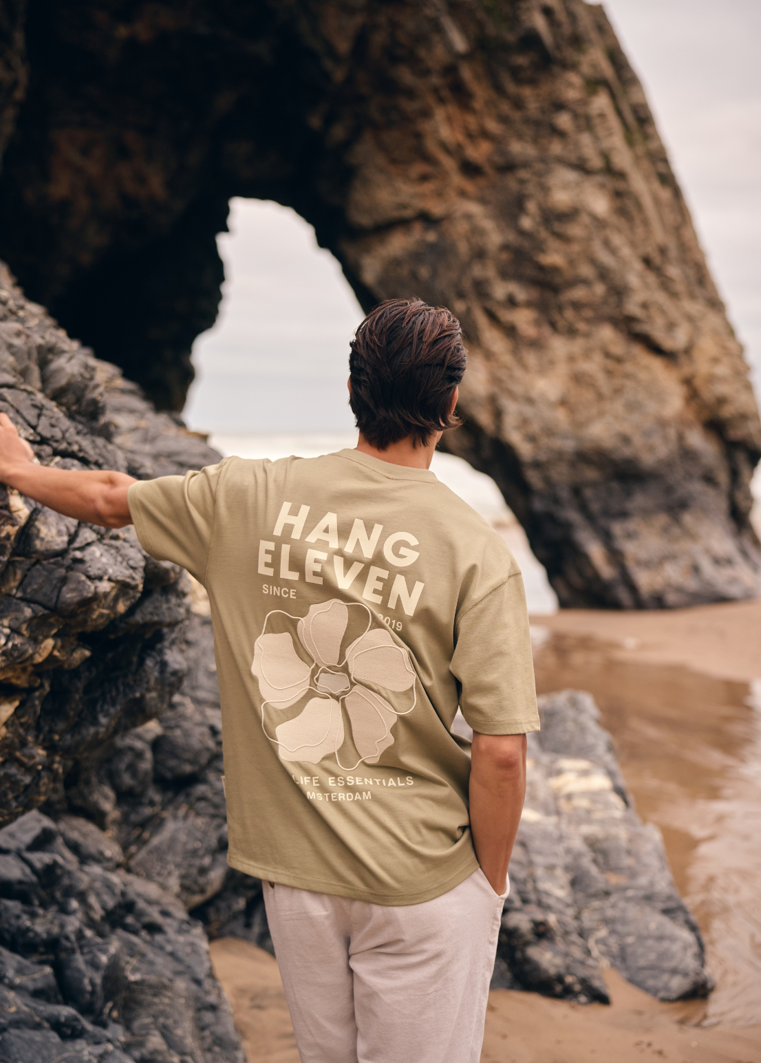 Floral Tee - Slate Green
