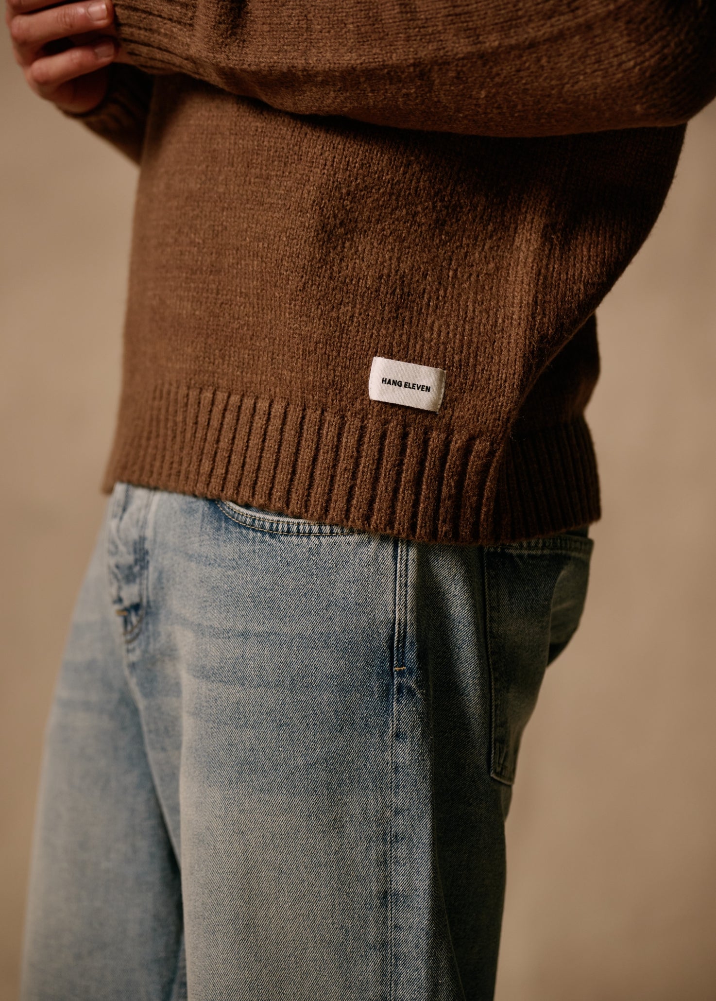 Heavy Knit Polo - Brown