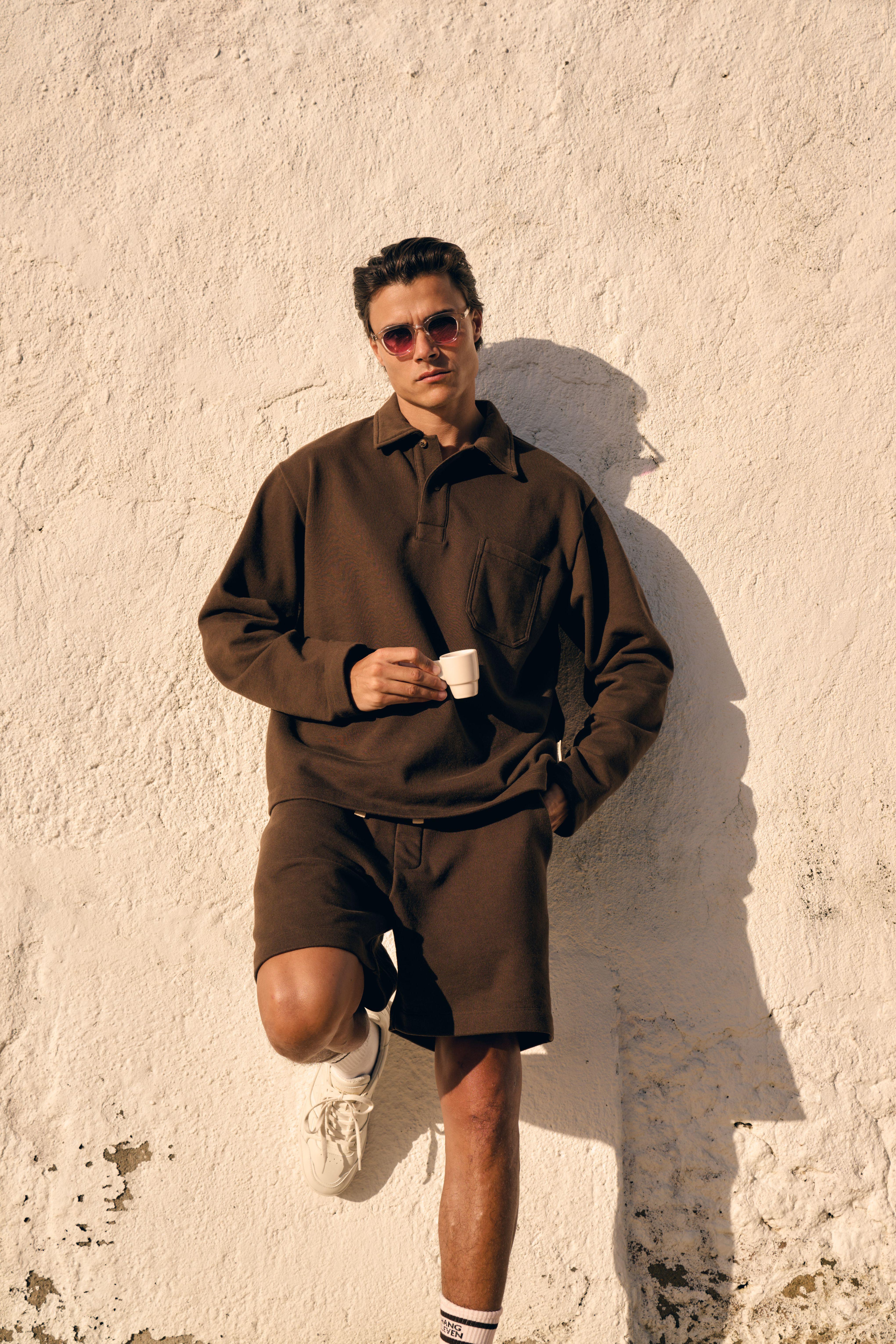 Vintage Washed Pocket Polo - Brown