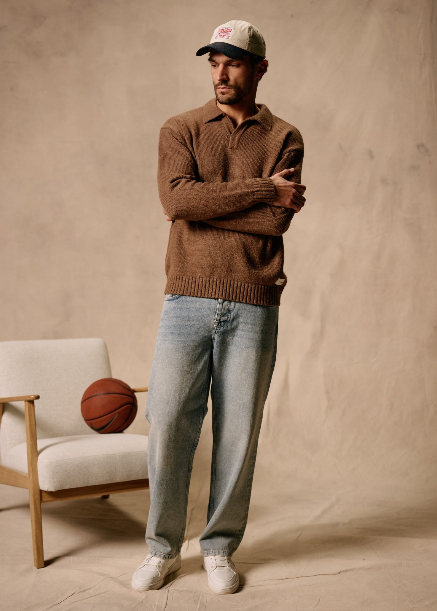 Heavy Knit Polo - Chocolate