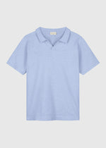 Polo en Tricot - Bleu Clair Mélangé