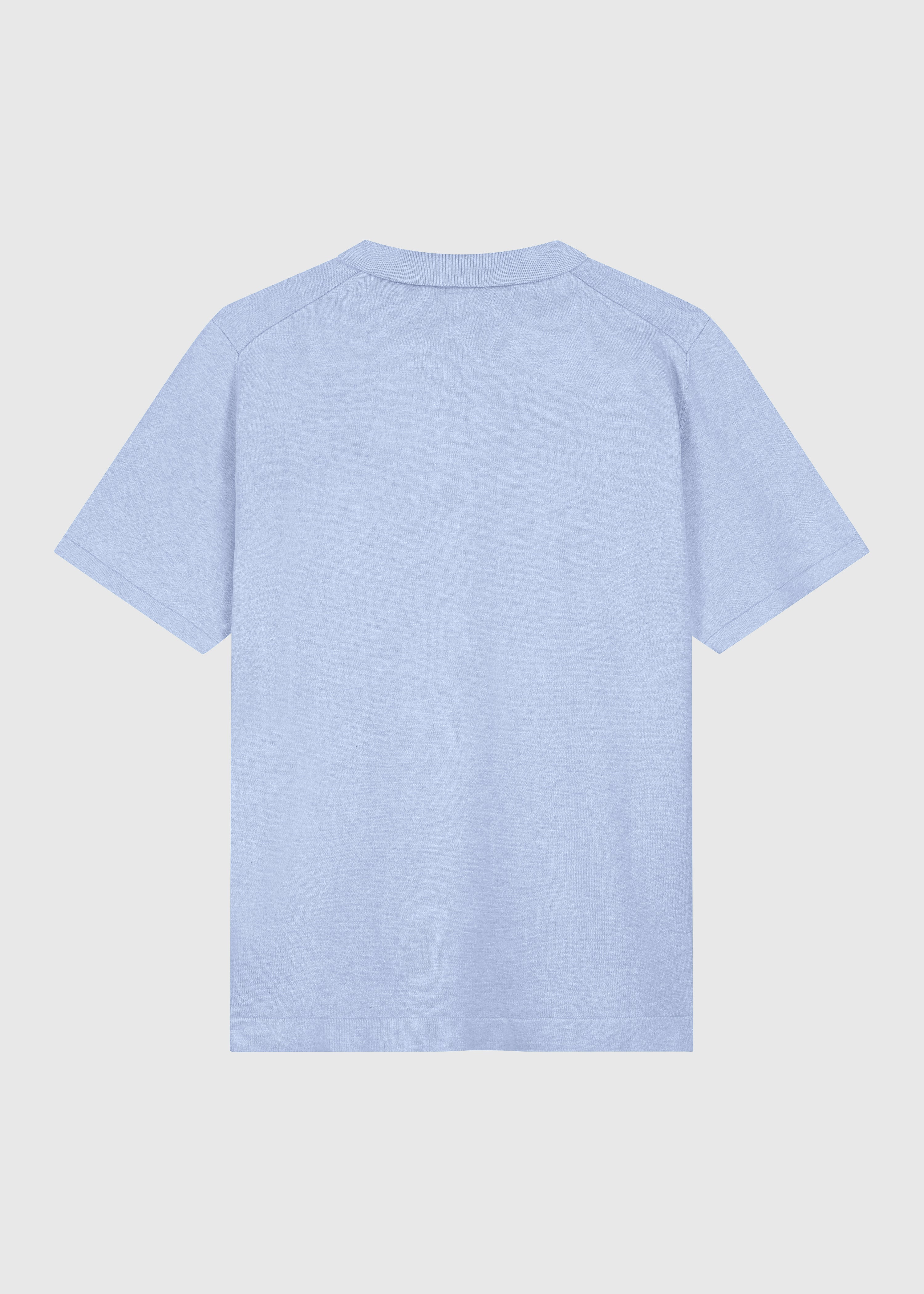 Polo en Tricot - Bleu Clair Mélangé