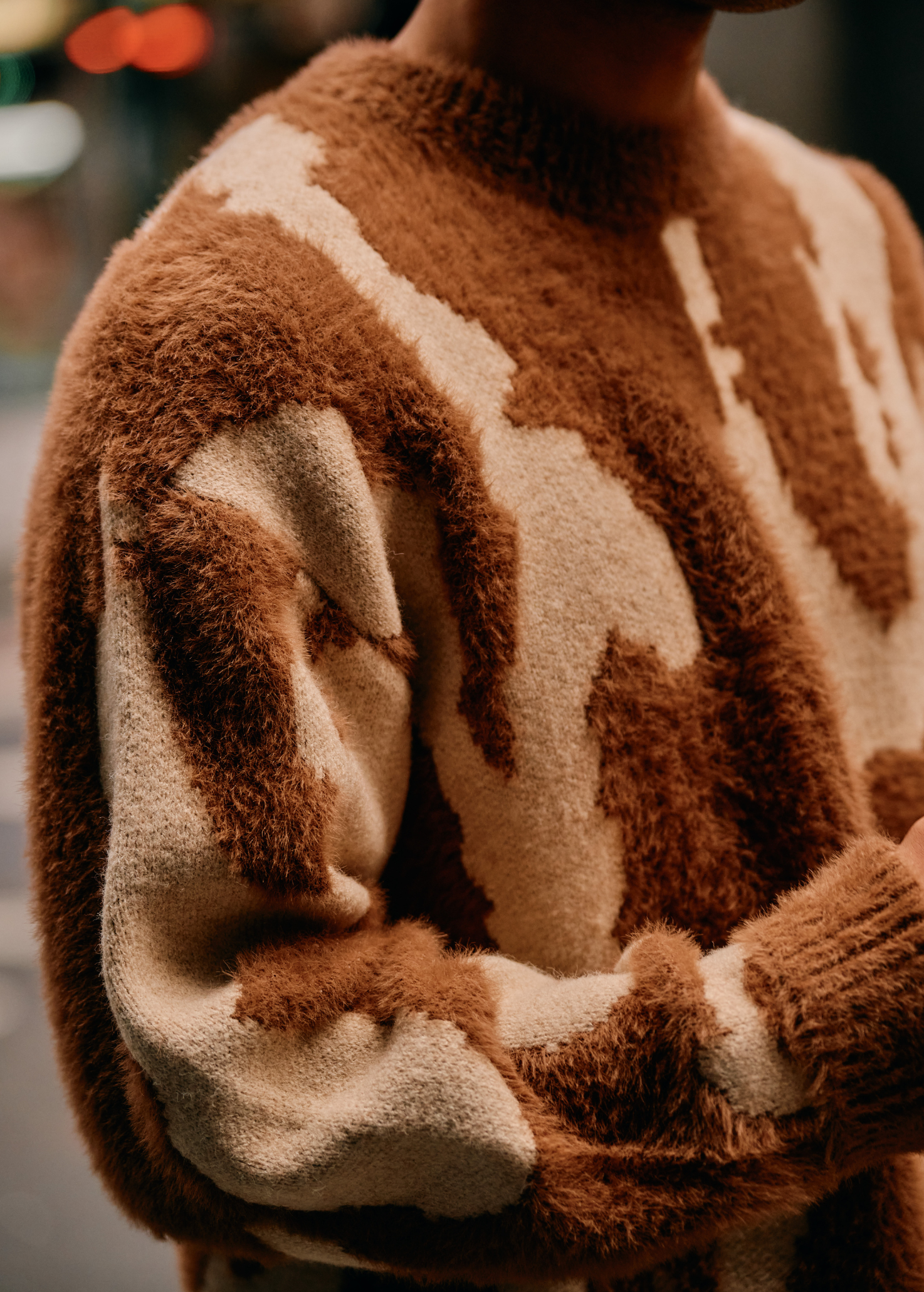 Hairy Glacier Knit - Brown - Sand