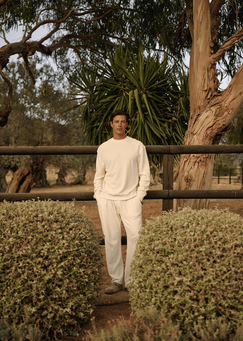 Toweling Bouclé Crewneck - Off White