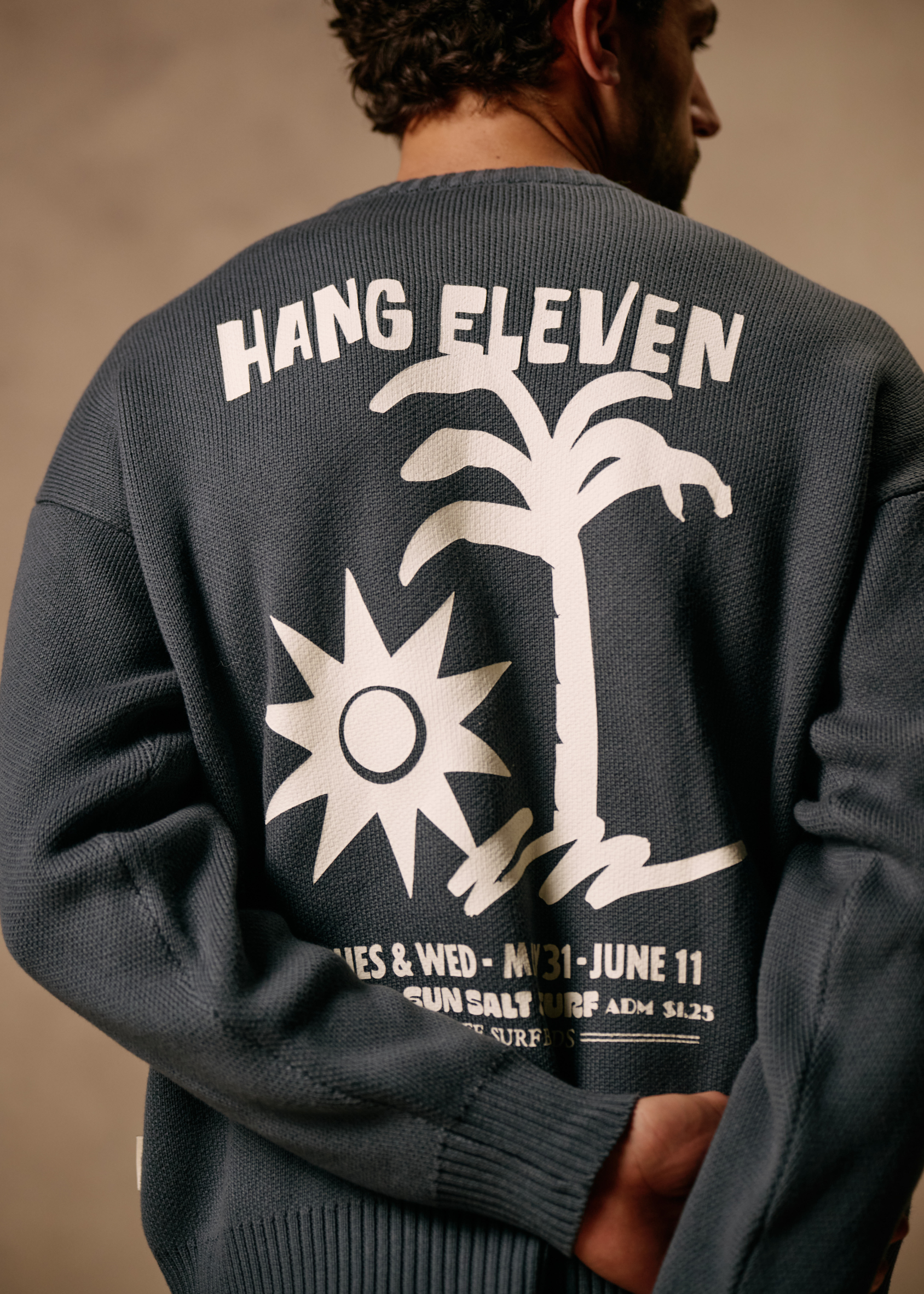 Paradise Knit Crewneck - Ombre Blue