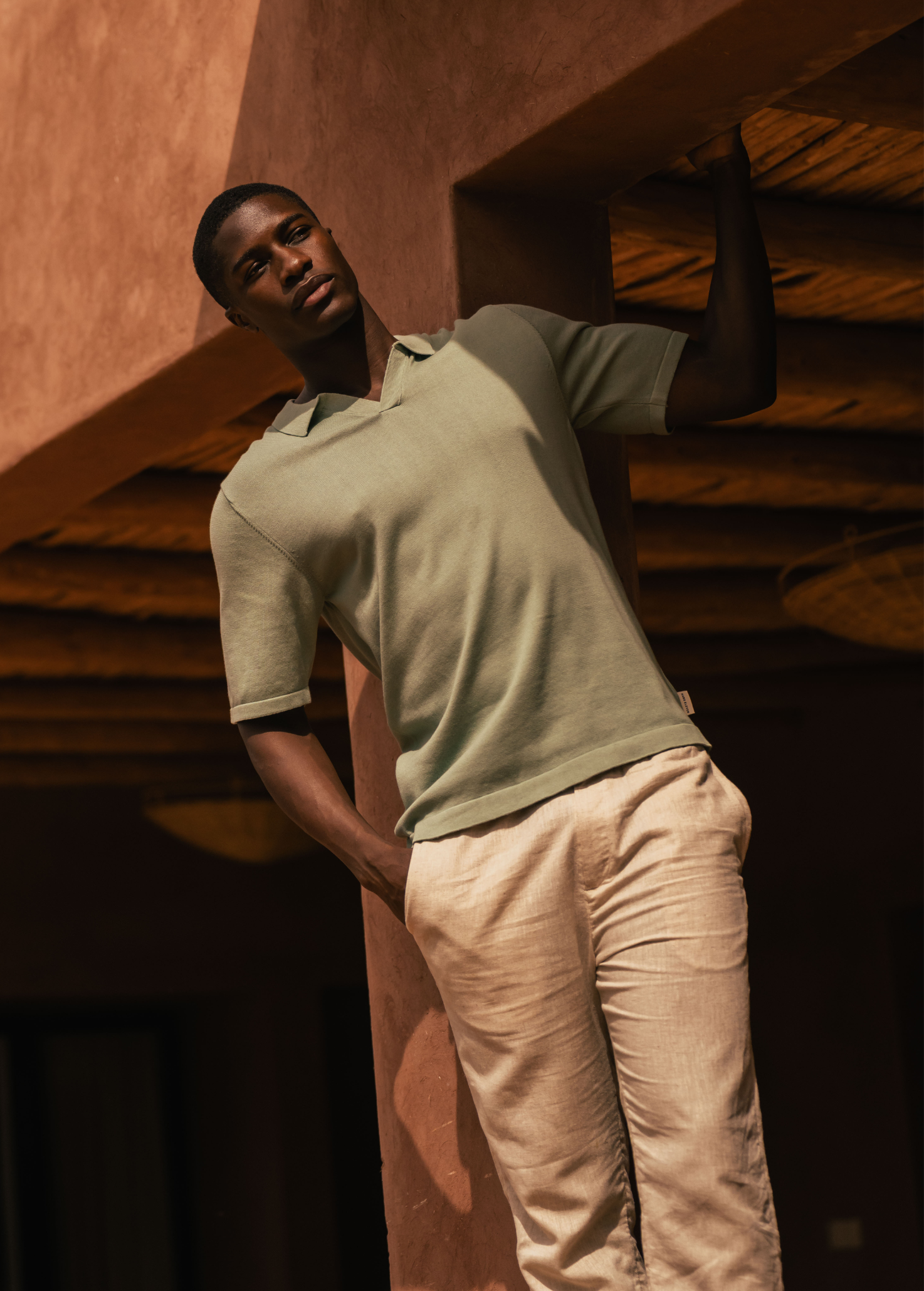 Polo en Tricot - Vert Sauge