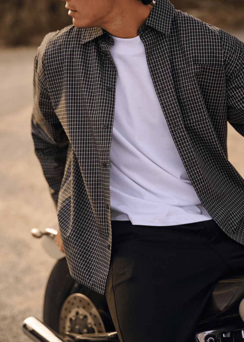 Max Check Shirt - Off Black