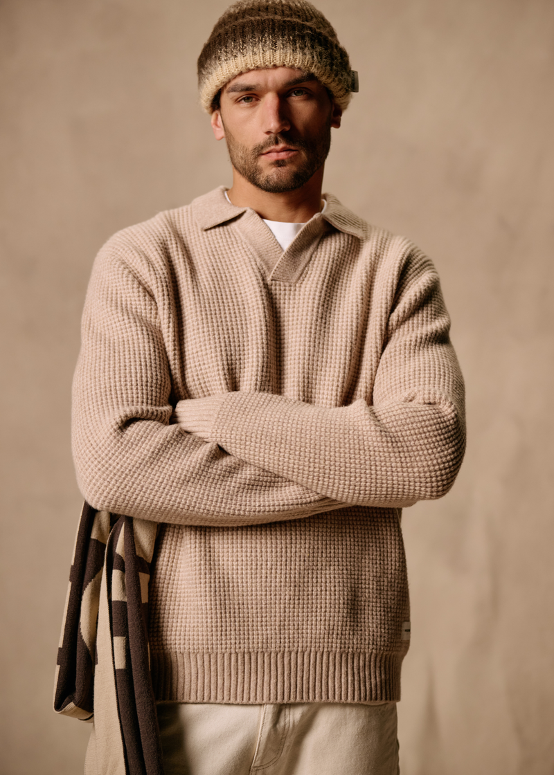 Riva Waffle Polo - Dark Sand