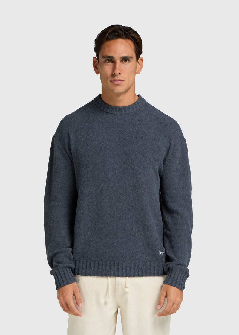 Loop Knit Crewneck - Ombre-Blau