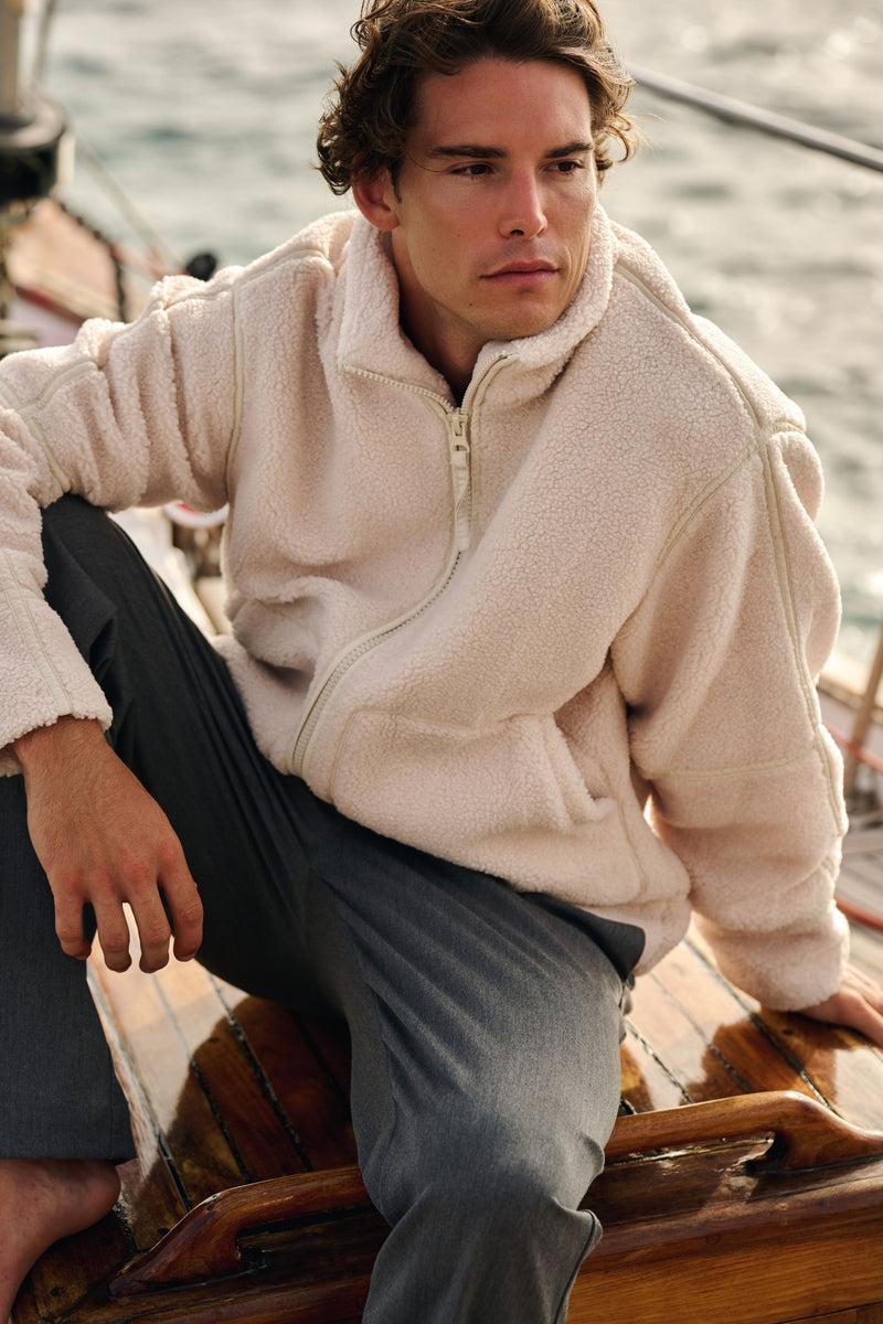 Teddy Tape Jacket - White Sand