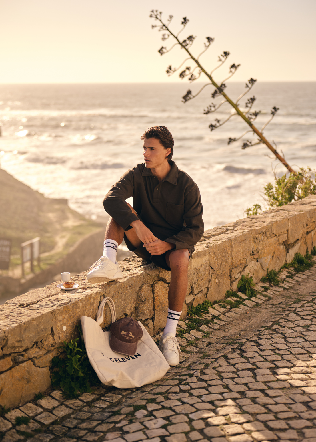 Vintage Washed Pocket Polo - Brown