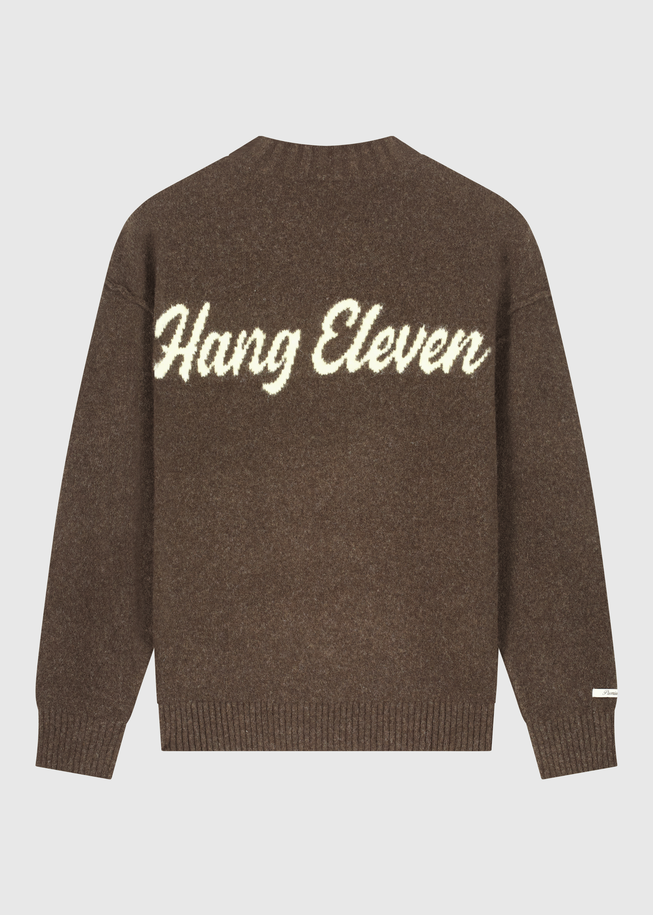 Cozy Brand Knit Crewneck - Brown