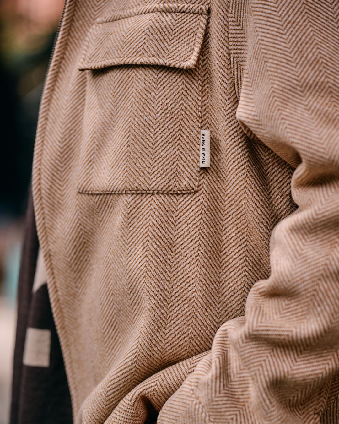 Herringbone Zip Overshirt - Desert