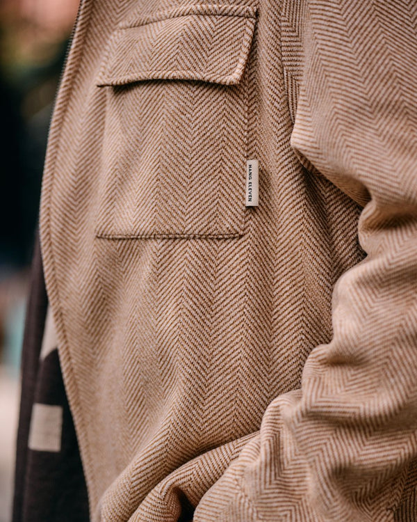 Herringbone Zip Overshirt - Desert