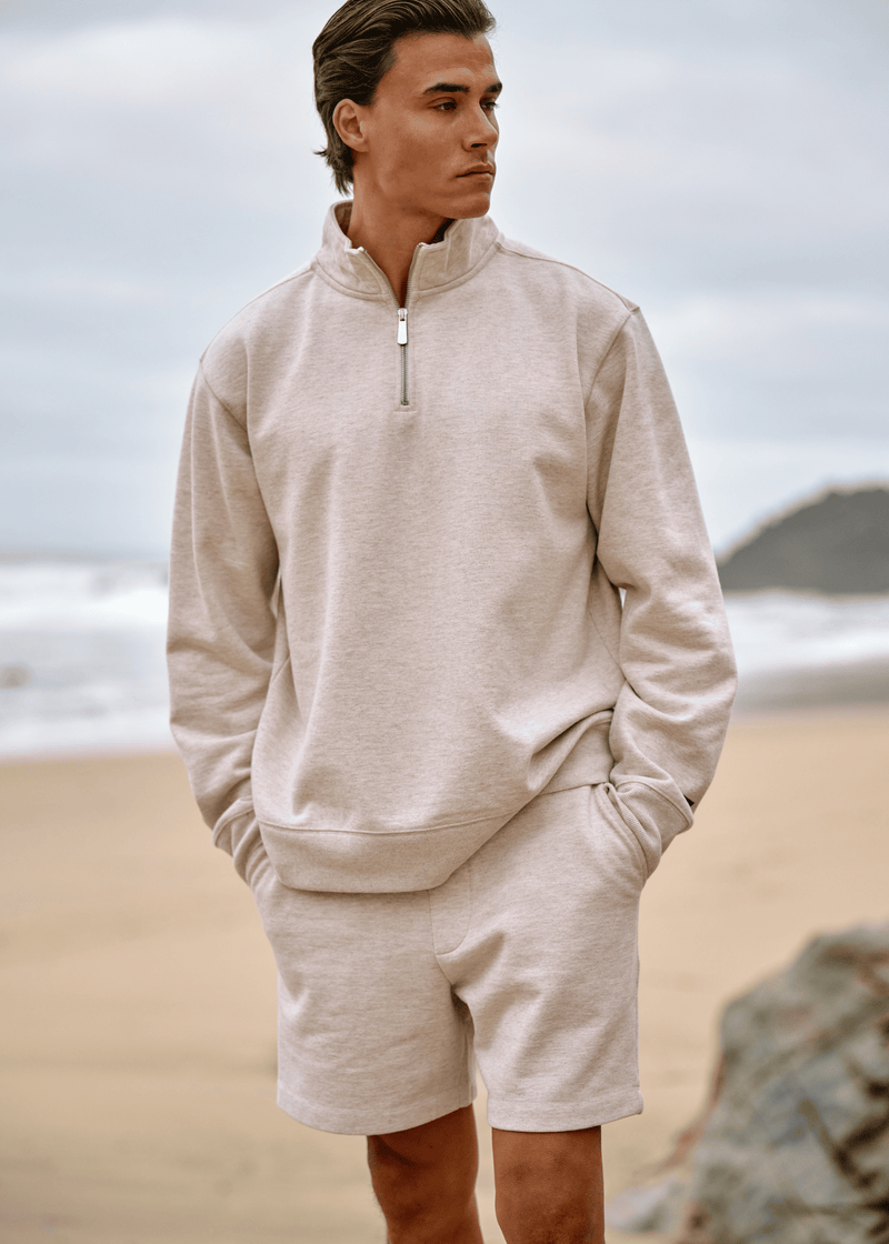 Vintage Washed Half Zip - Sand