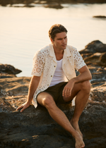 Flower Crochet Shirt - White Sand.