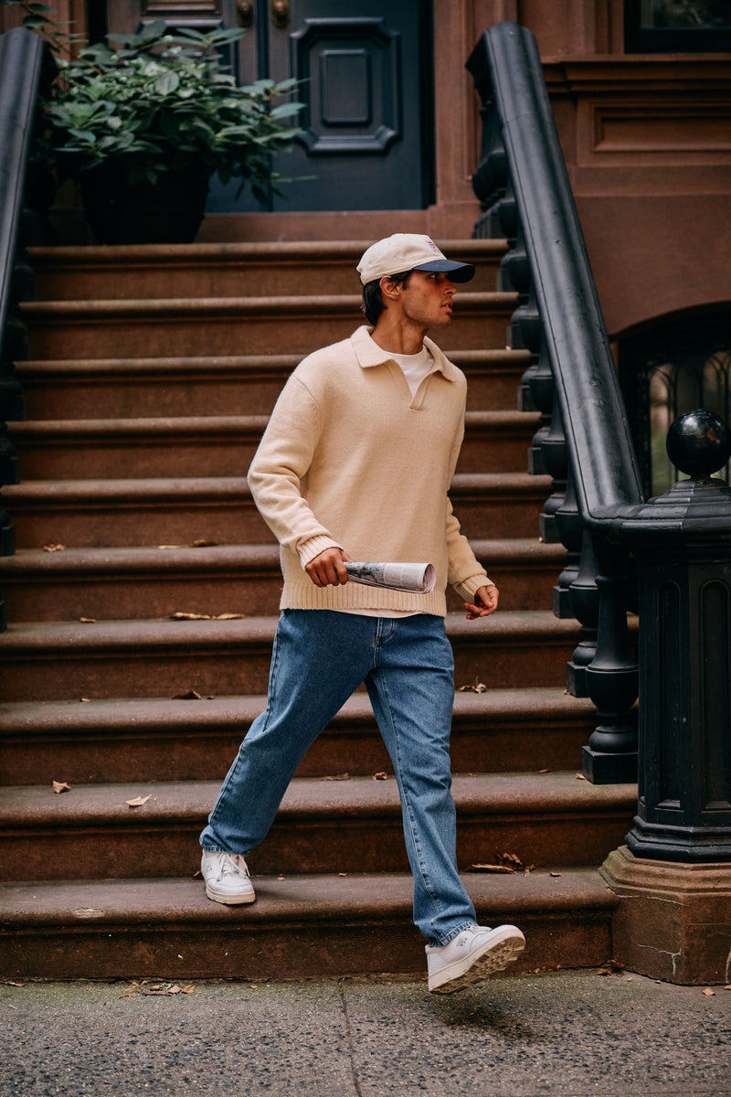 Heavy Knit Polo - Light Sand