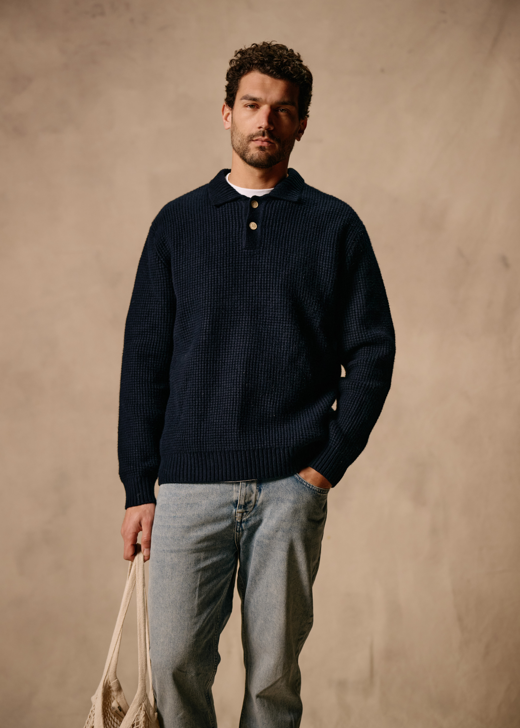 Structure Polo - Navy Blue