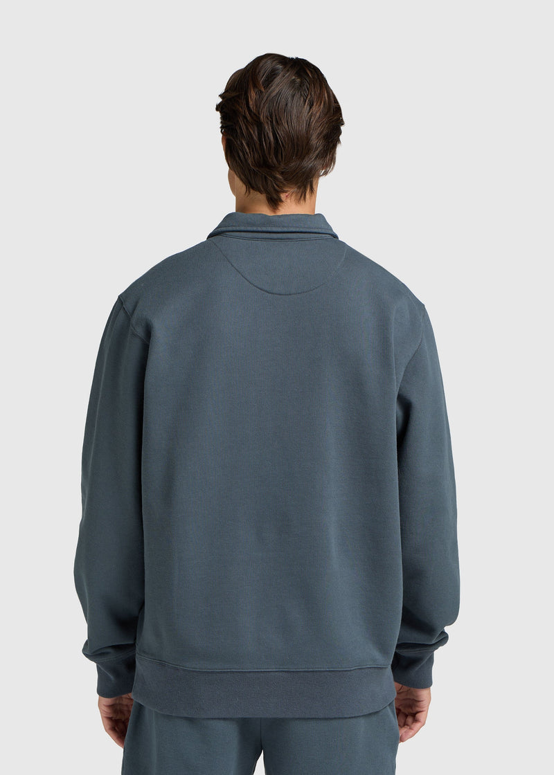 Polo de rugby délavé vintage – Bleu Ombré