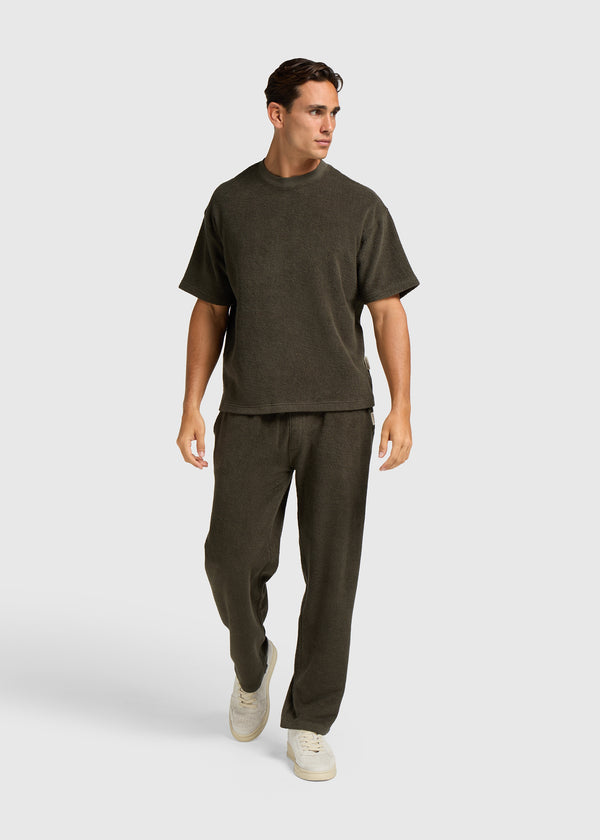 Toweling Bouclé Crewneck - Forest Green
