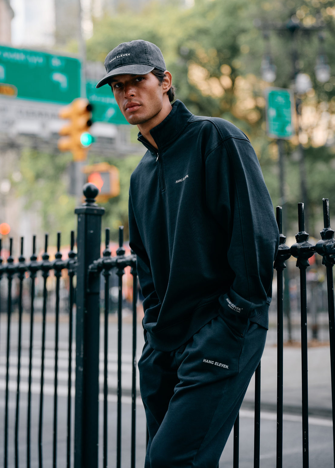 Haut Premium Blanks demi-zip - Délavé à l'acide