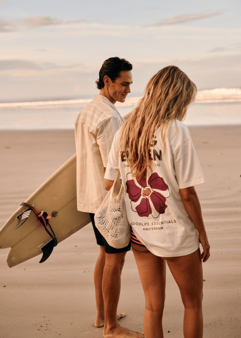 Floral Tee - White Sand