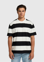 Big Stripe Tee - Off Black