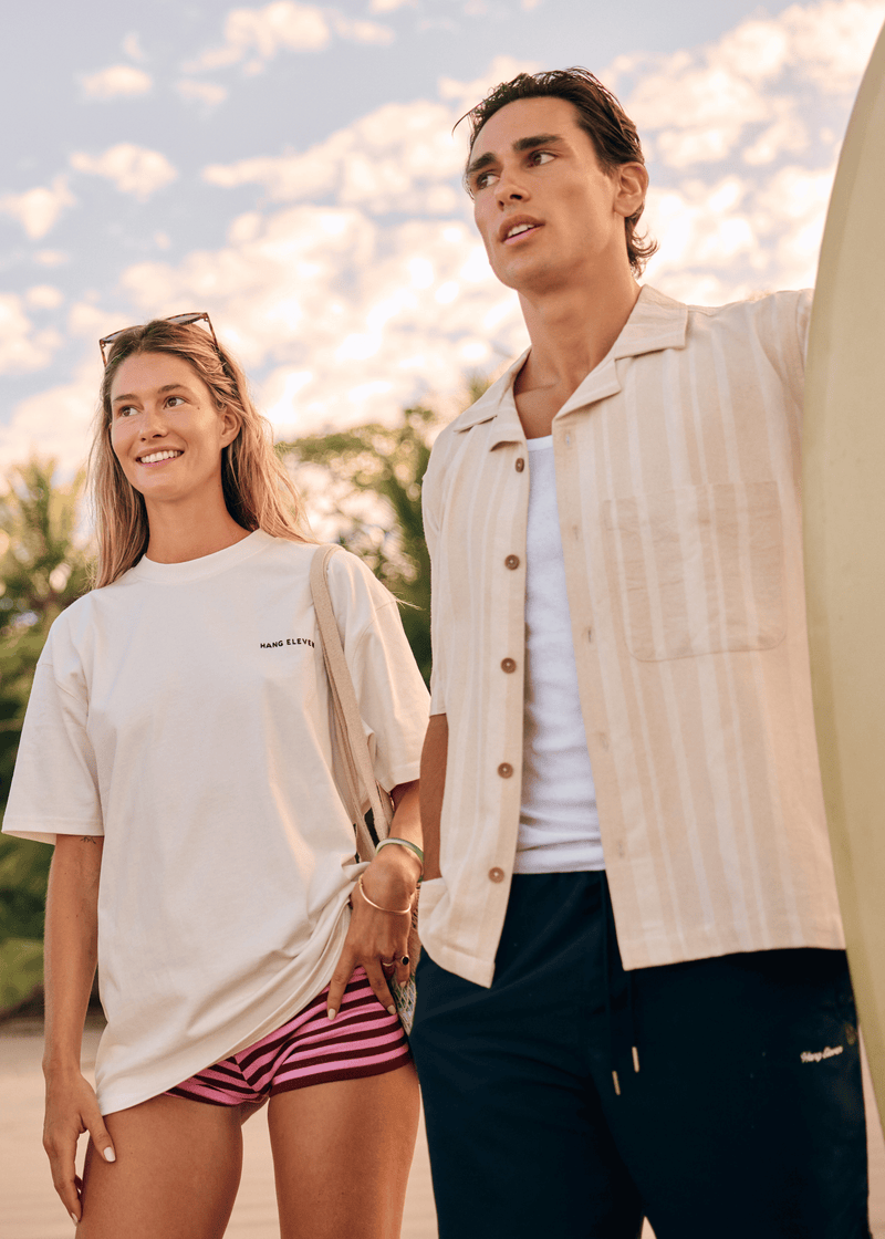 Premium Stripe Shirt - Sand
