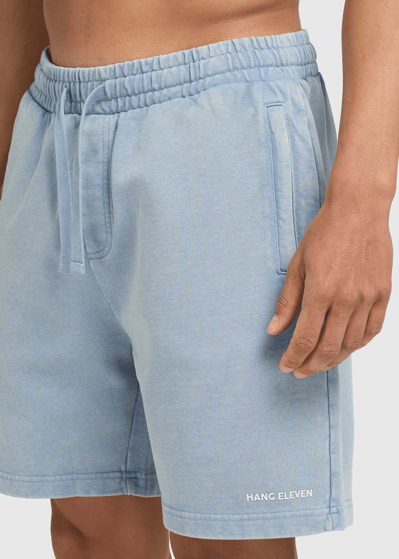 Washed Essential Sweat Short - Light Blue