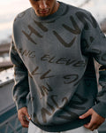 Jacquard-Logo-Strickpullover mit Rundhalsausschnitt – Hellbraun