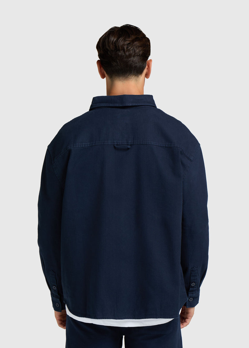 Herringbone Shirt - Navy Blue