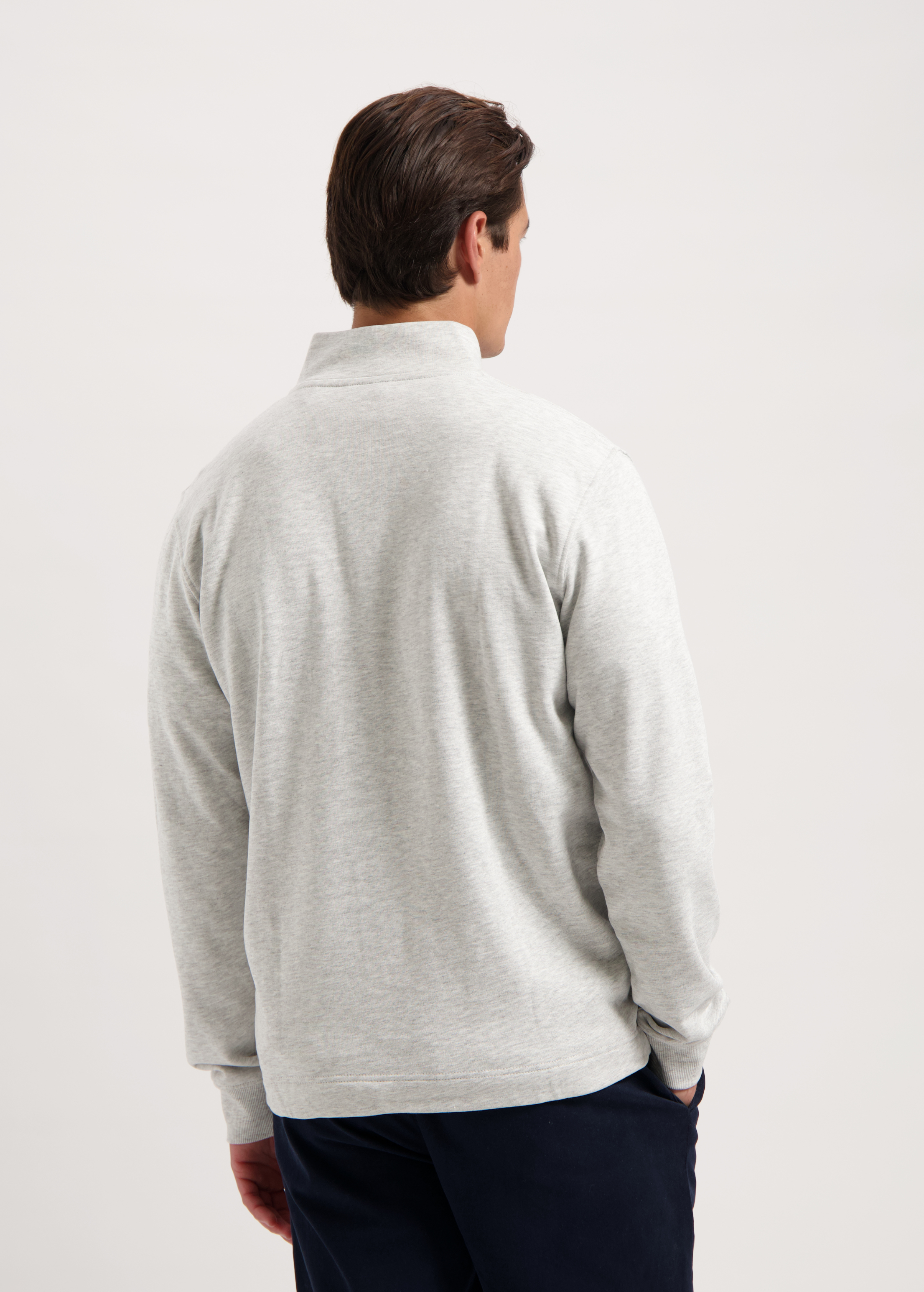 Half Zip Sweater - Grey Melee