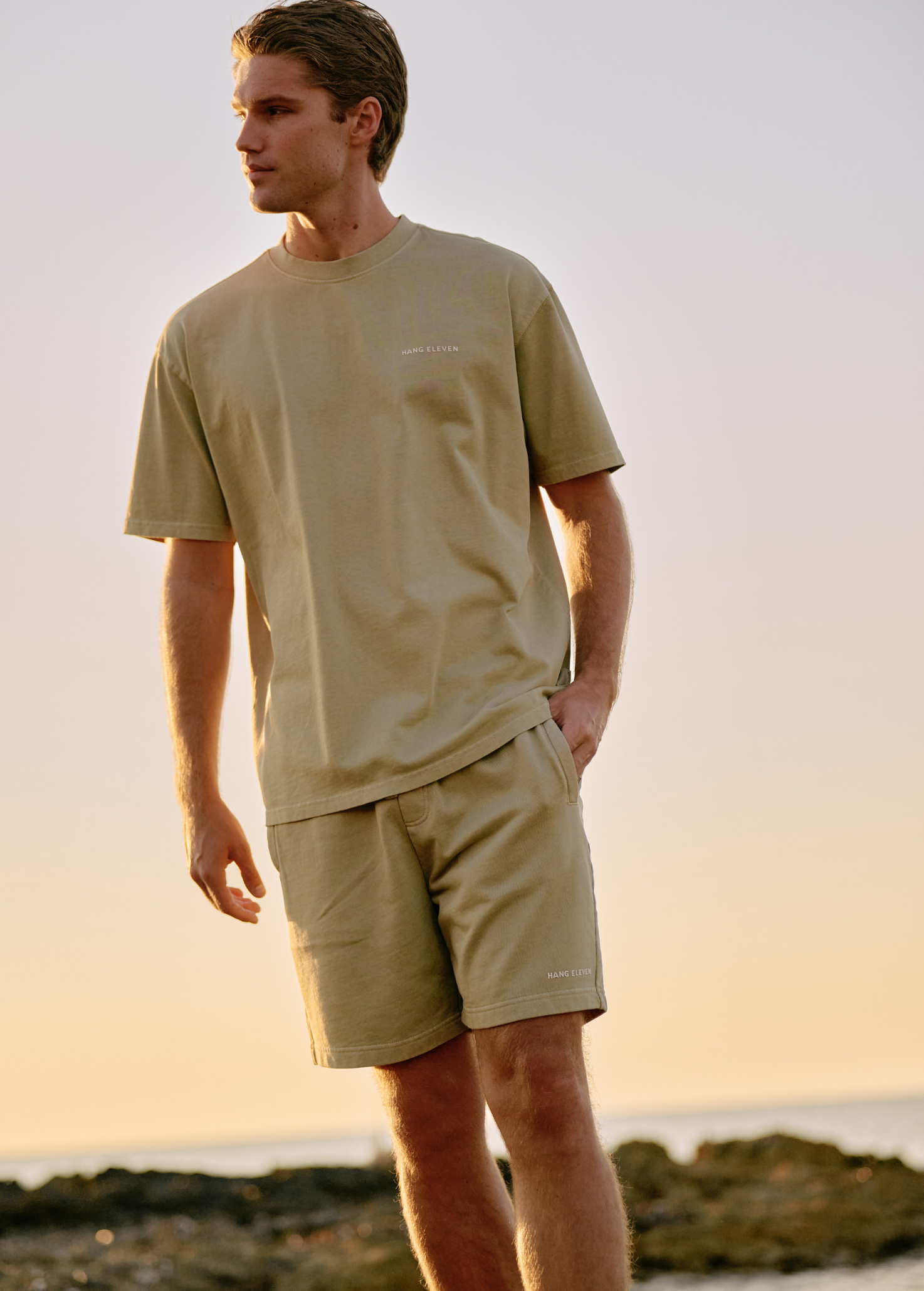 Washed Sweat Short - Slate Green