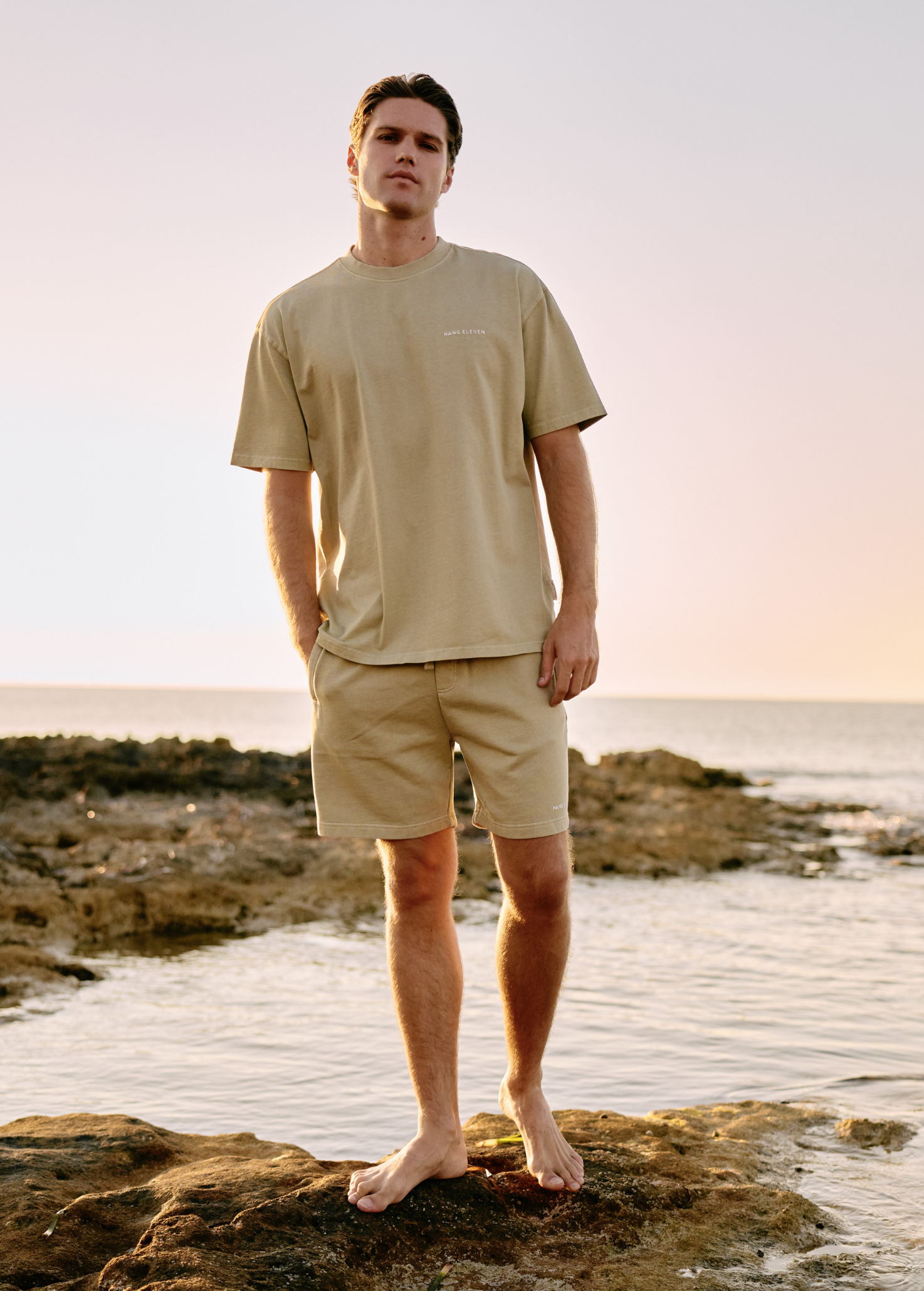 Washed Sweat Short - Slate Green