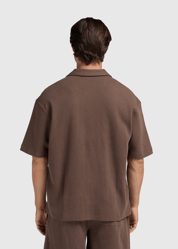 Relaxed Waffle Shirt - Espresso