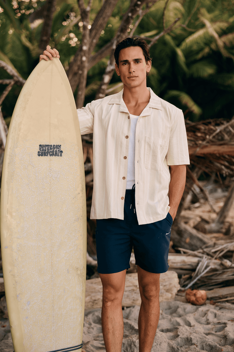 Premium Stripe Shirt - Sand
