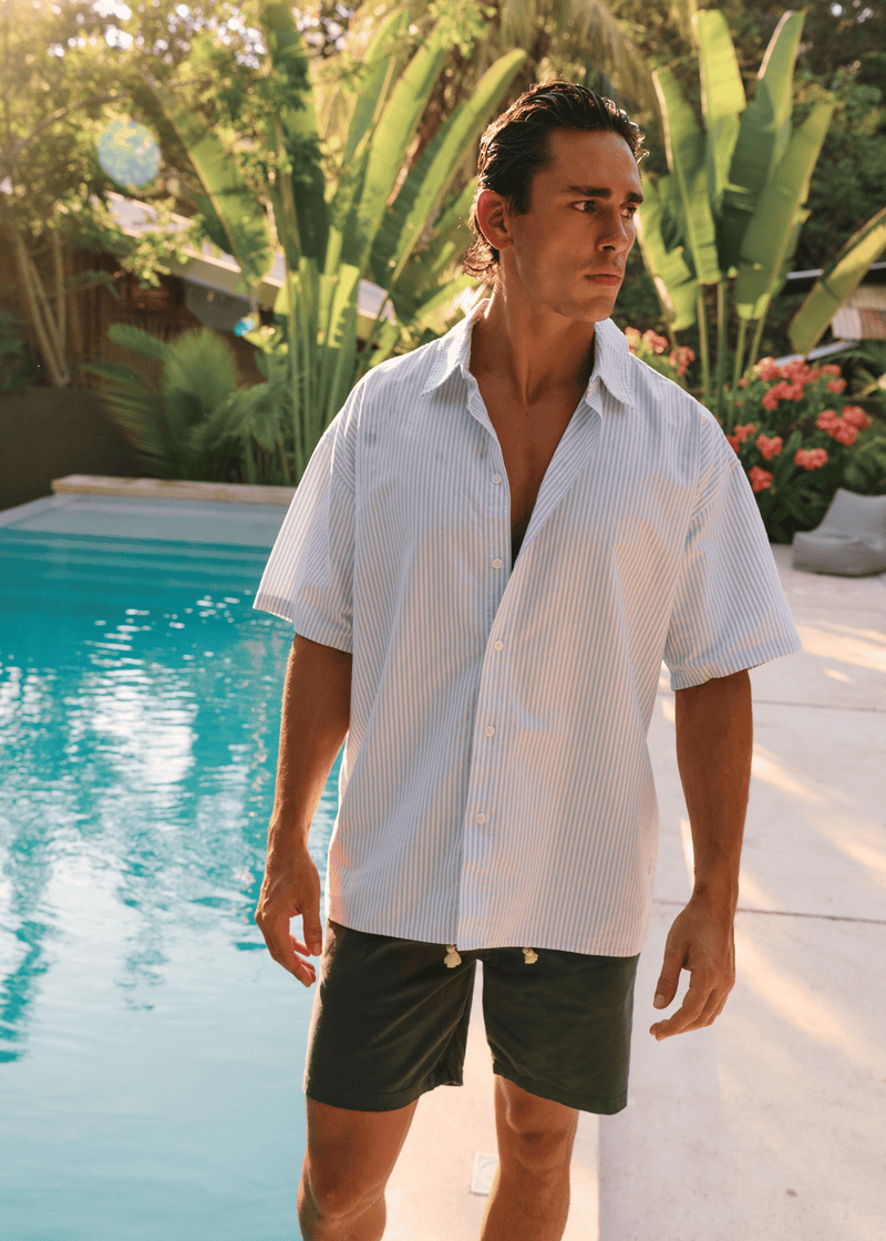 Striped Summer Shirt - Striped Light Blue