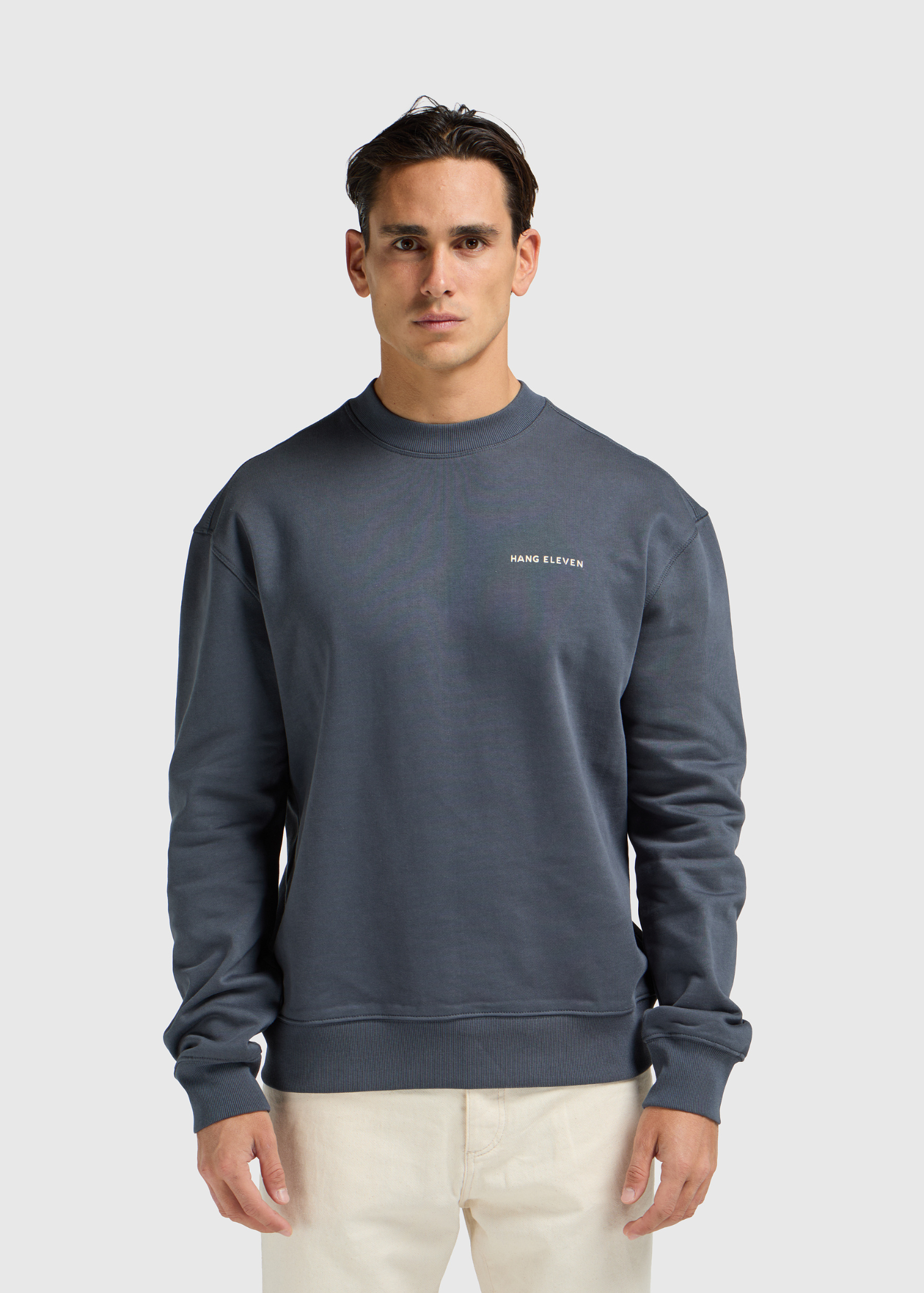 The Floral Crewneck - Ombre Blue